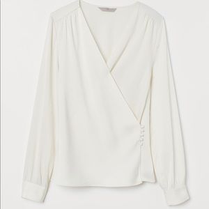 H&M Cream Wrap Blouse